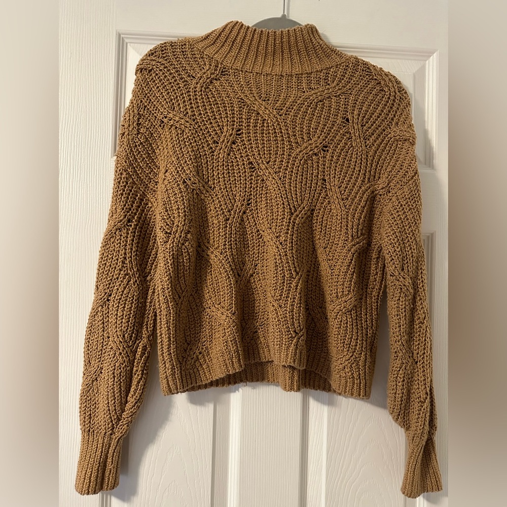 American Eagle Tan Mock Neck Sweater